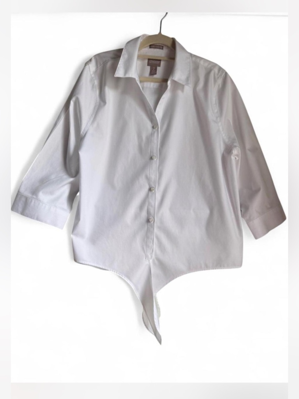 Chico's Clean White Cotton Button-Up Shirt